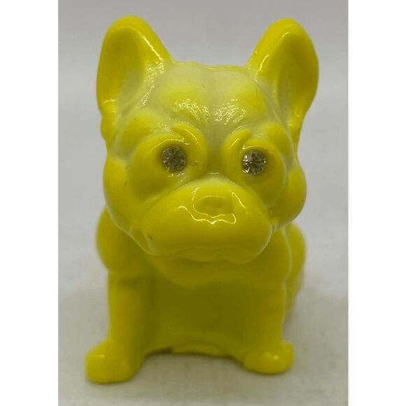 Westmoreland Mold French Bulldog Figurine –Dandelion Yellow– Mosser Glass – Rhin - Picture 1 of 6